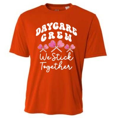 Daycare Crew We Stick Together Daycare Teacher Heart Sucker Cool Gift Cooling Performance Crew T-Shirt