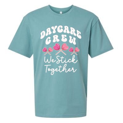 Daycare Crew We Stick Together Daycare Teacher Heart Sucker Cool Gift Sueded Cloud Jersey T-Shirt