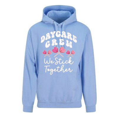 Daycare Crew We Stick Together Daycare Teacher Heart Sucker Cool Gift Unisex Surf Hoodie