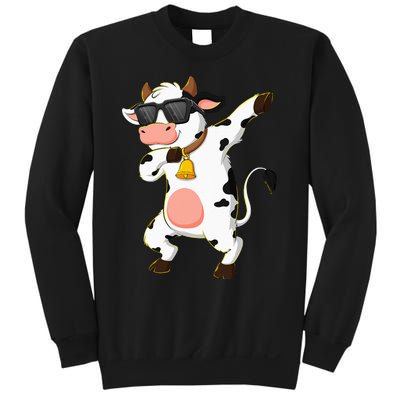 Dabbing Cow Wearing Sunglasses Dab Dance Kids Sweatshirt