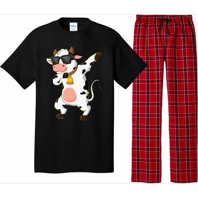 Dabbing Cow Wearing Sunglasses Dab Dance Kids Pajama Set