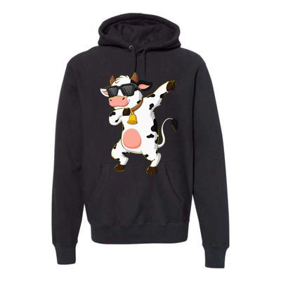 Dabbing Cow Wearing Sunglasses Dab Dance Kids Premium Hoodie