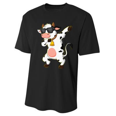 Dabbing Cow Wearing Sunglasses Dab Dance Kids Performance Sprint T-Shirt