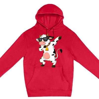 Dabbing Cow Wearing Sunglasses Dab Dance Kids Premium Pullover Hoodie