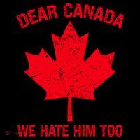 Dear Canada We Hate Him Too Drawstring Bag