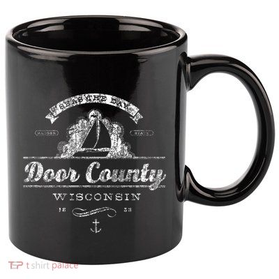 Door County Wi Sailboat Vintage Nautical 11oz C Handle Ceramic Mug