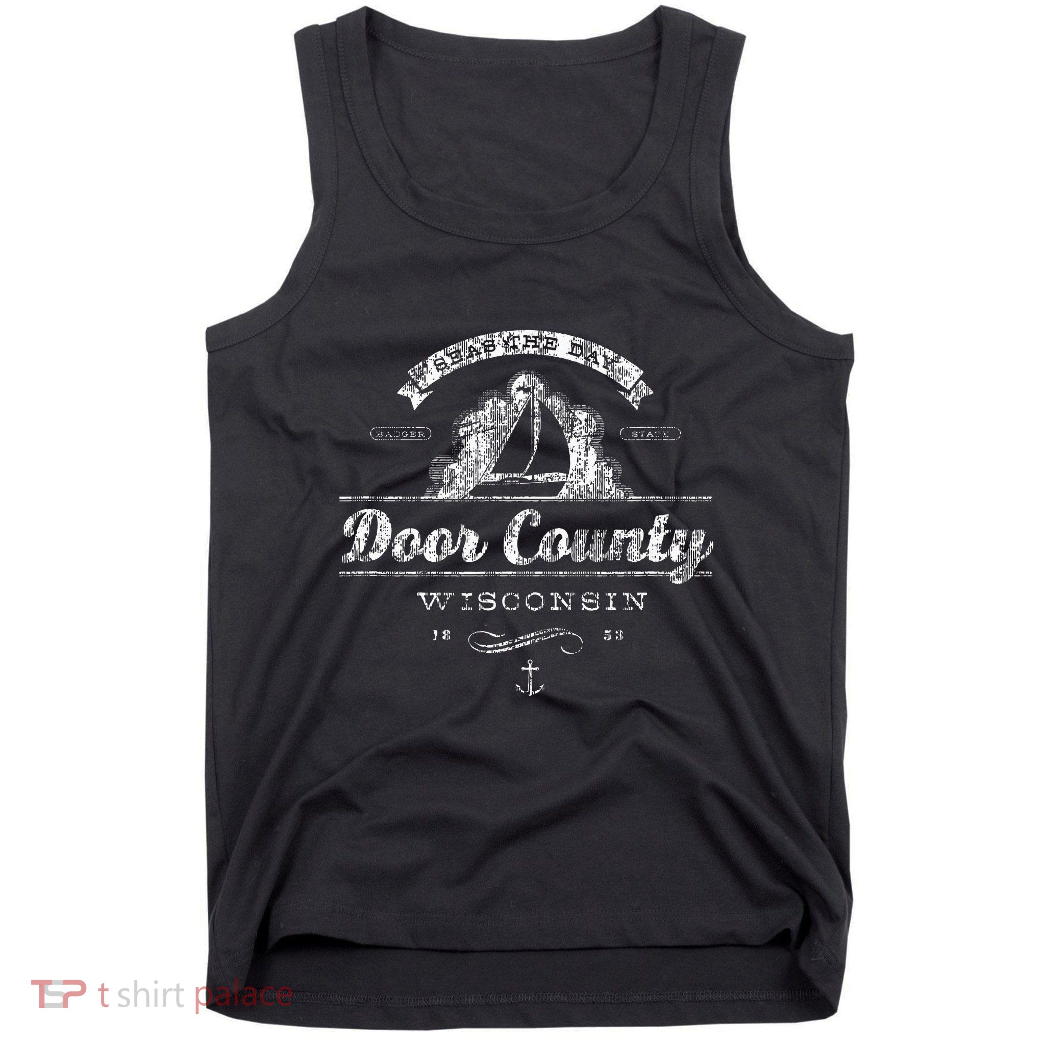 Door County Wi Sailboat Vintage Nautical Tank Top