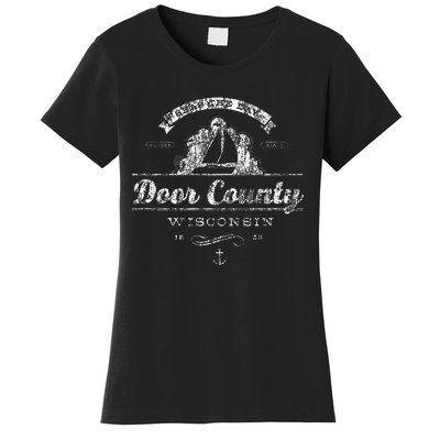 Door County Wi Sailboat Vintage Nautical Women's T-Shirt