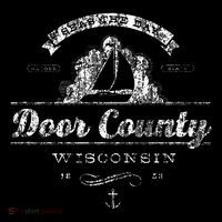 Door County Wi Sailboat Vintage Nautical Kids T-Shirt