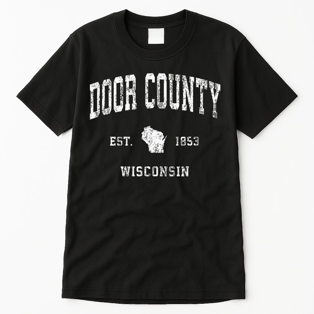 Door County Wisconsin Wi Vintage Athletic Sports Design Tall T-Shirt