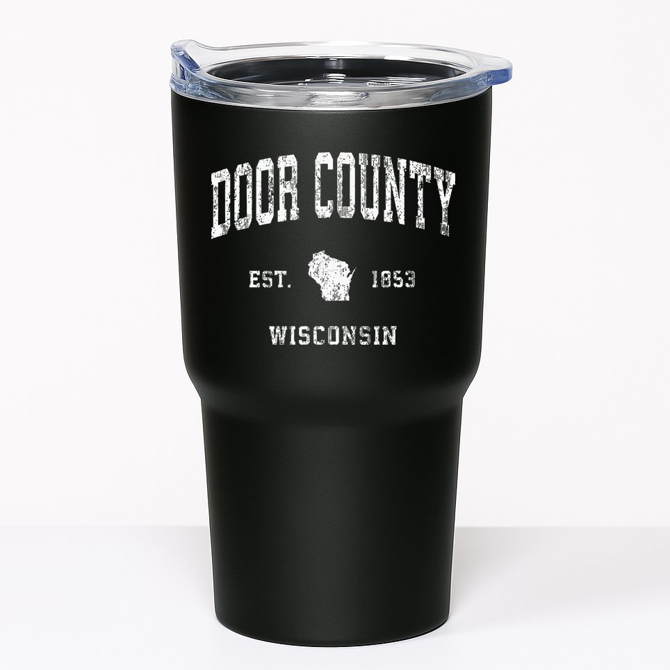 Door County Wisconsin Wi Vintage Athletic Sports Design Tumbler