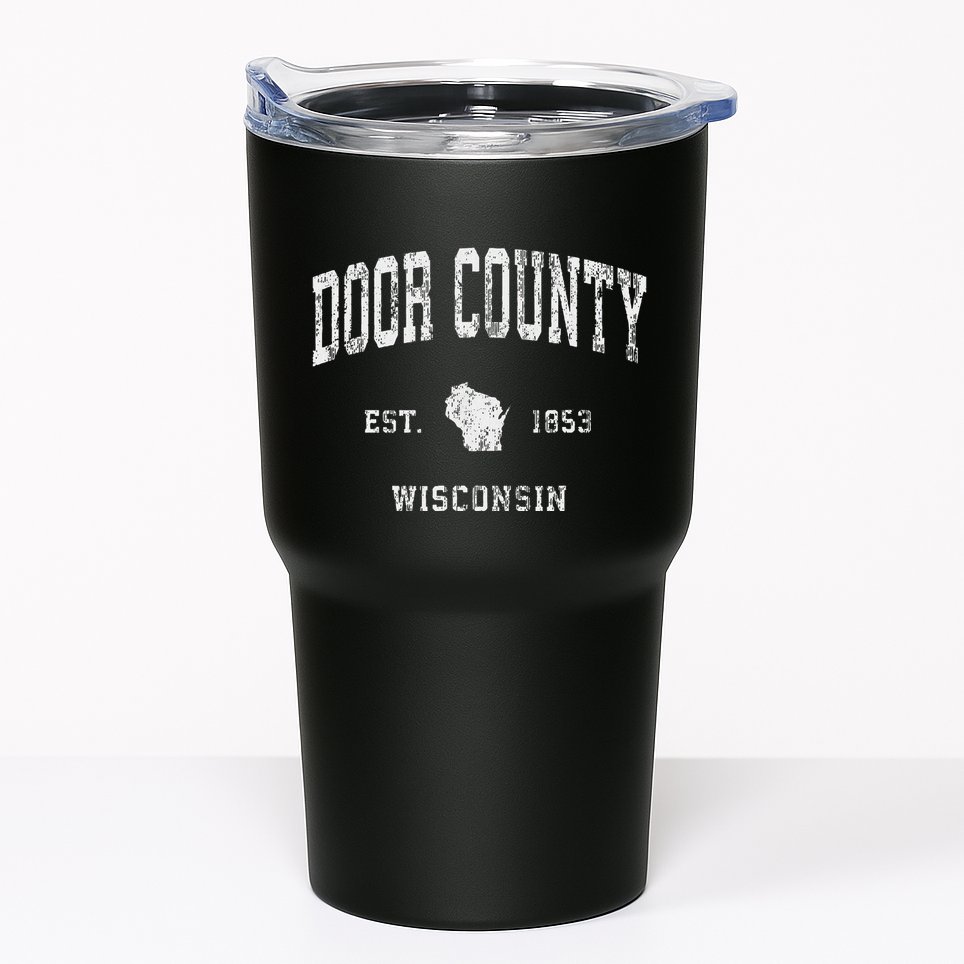 Door County Wisconsin Wi Vintage Athletic Sports Tumbler
