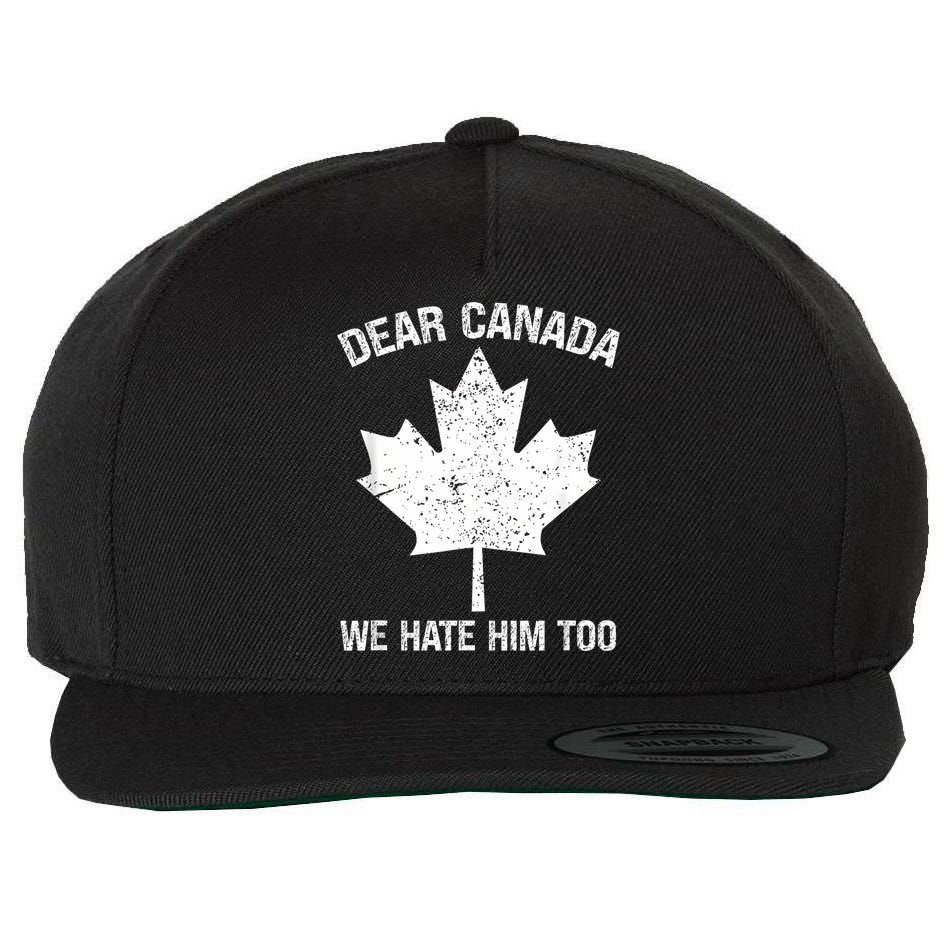 Dear Canada We Hate Him Too Political Protest - Red Wool Snapback Cap