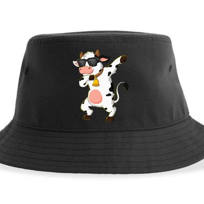 Dabbing Cow Wearing Sunglasses Dab Dance Sustainable Bucket Hat