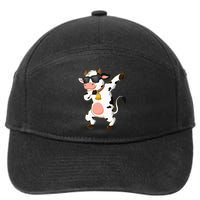 Dabbing Cow Wearing Sunglasses Dab Dance 7-Panel Snapback Hat