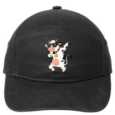 Dabbing Cow Wearing Sunglasses Dab Dance 7-Panel Snapback Hat