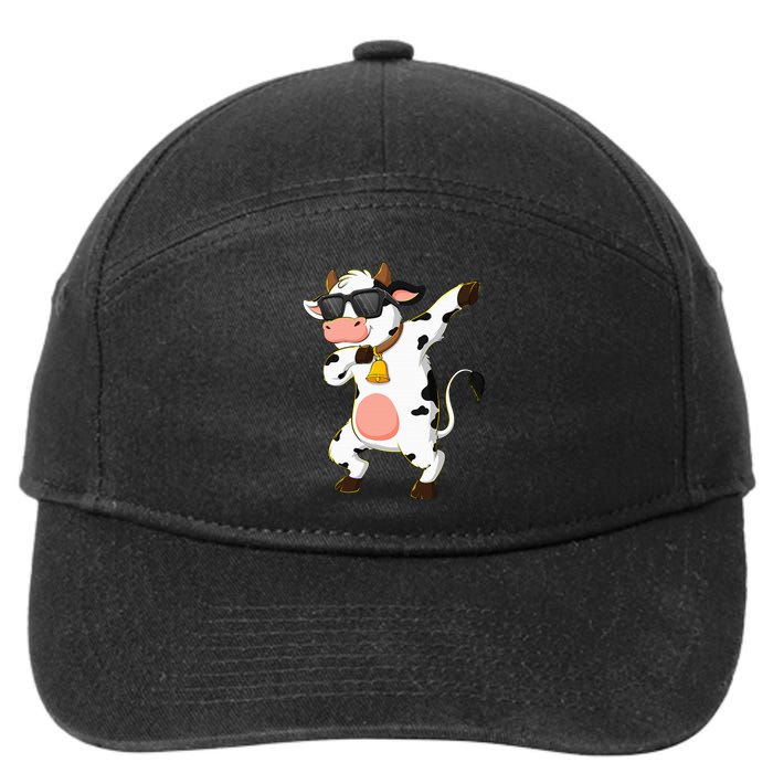 Dabbing Cow Wearing Sunglasses Dab Dance 7-Panel Snapback Hat