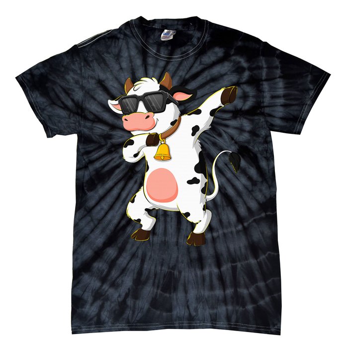 Dabbing Cow Wearing Sunglasses Dab Dance Tie-Dye T-Shirt