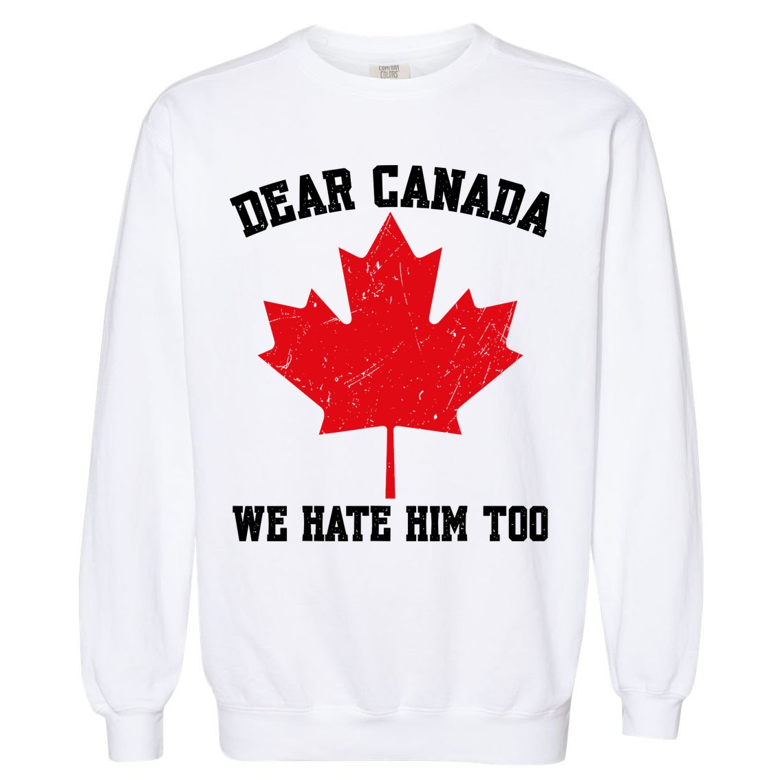 Dear Canada We Hate Him Too Anti Trump Garment-Dyed Sweatshirt