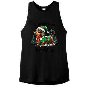 Dachshund Christmas Walking In A Wiener Wonderland Cute Dog Gift Ladies PosiCharge Tri-Blend Wicking Tank