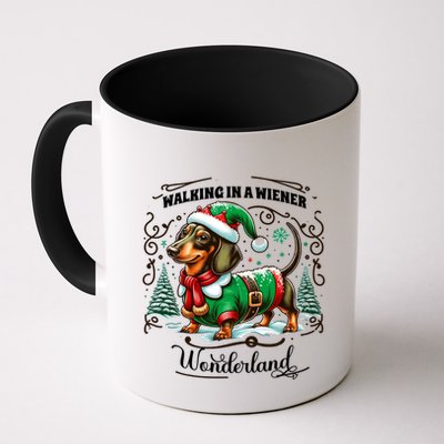 Dachshund Christmas Walking In A Wiener Wonderland Cute Dog Gift Mug