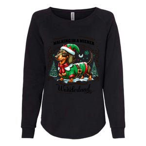 Dachshund Christmas Walking In A Wiener Wonderland Cute Dog Gift Womens California Wash Sweatshirt