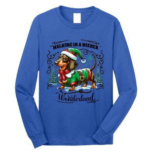 Dachshund Christmas Walking In A Wiener Wonderland Cute Dog Gift Long Sleeve Shirt