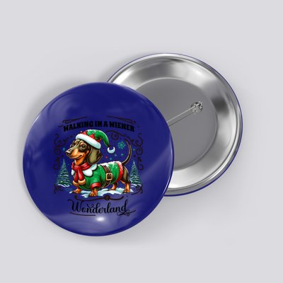 Dachshund Christmas Walking In A Wiener Wonderland Cute Dog Gift Button