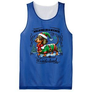 Dachshund Christmas Walking In A Wiener Wonderland Cute Dog Gift Mesh Reversible Basketball Jersey Tank