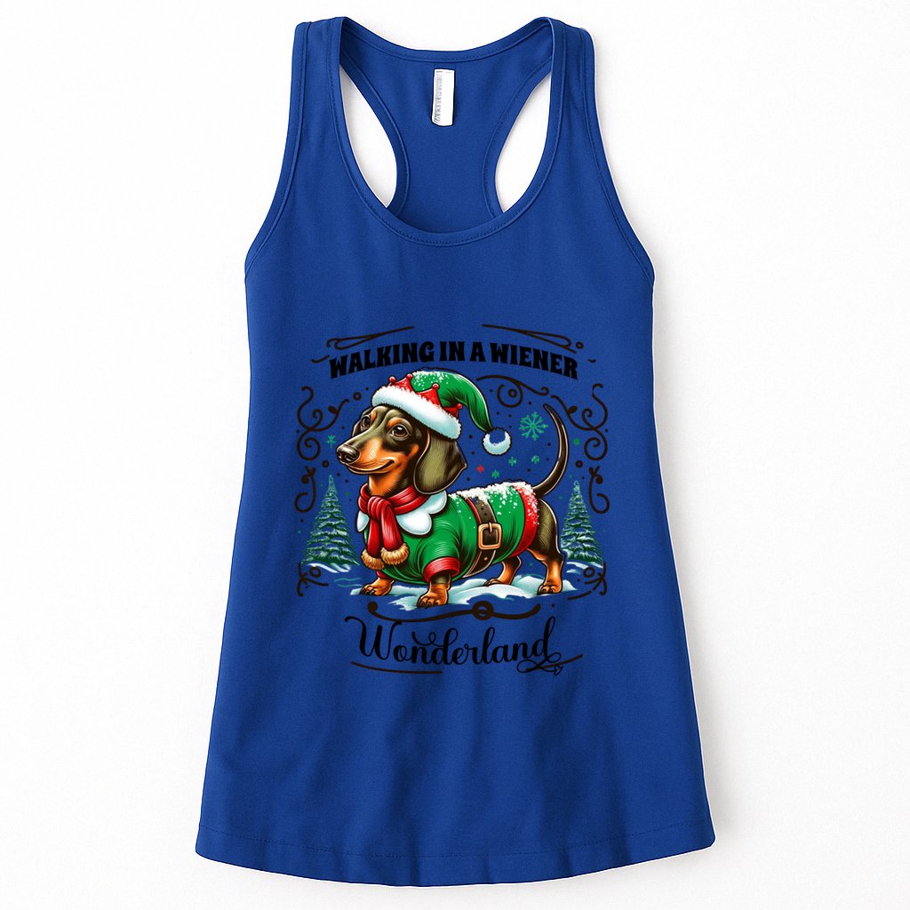 Dachshund Christmas Walking In A Wiener Wonderland Cute Dog Gift Womens Tank Top