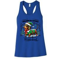 Dachshund Christmas Walking In A Wiener Wonderland Cute Dog Gift Women's Racerback Tank