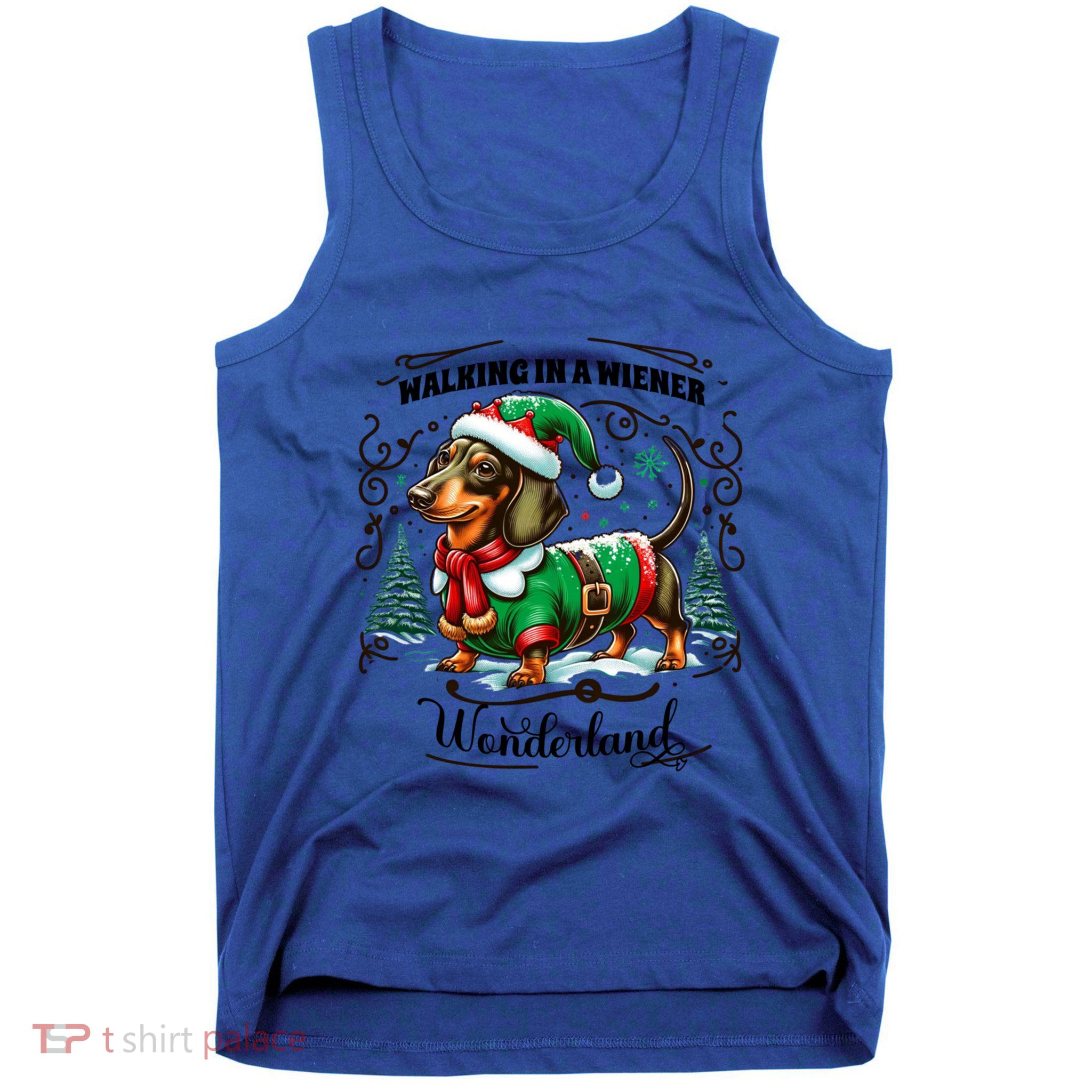 Dachshund Christmas Walking In A Wiener Wonderland Cute Dog Gift Tank Top