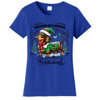 Dachshund Christmas Walking In A Wiener Wonderland Cute Dog Gift Women's T-Shirt