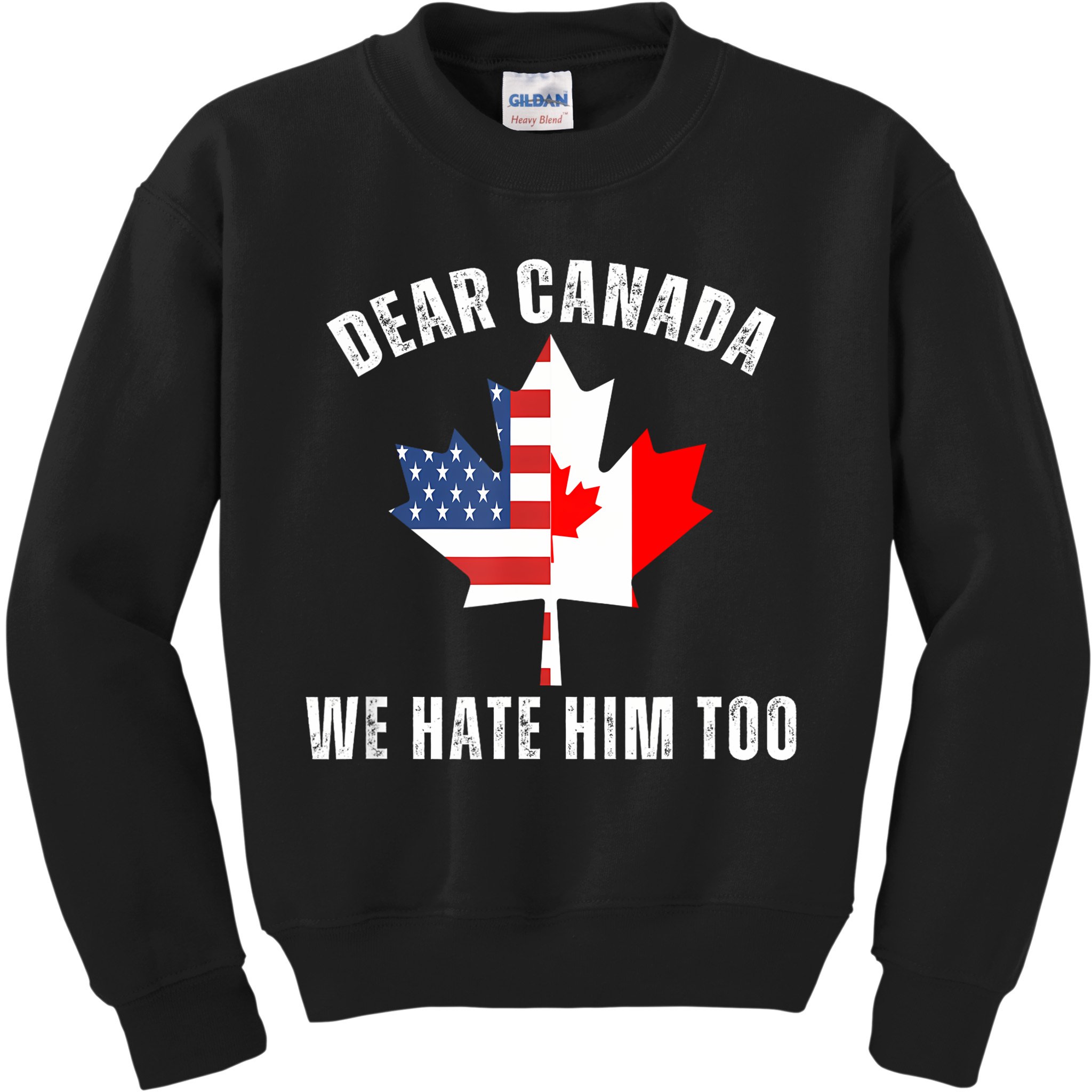 Dear Canada We Hate Him Too Anti Trump Canadian Protest Kids Sweatshirt
