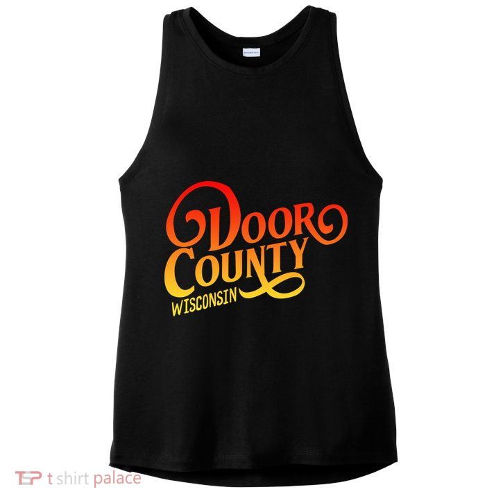 Door County Wisconsin Tourist Design Adults And Kids Souvenir Gift Ladies PosiCharge Tri-Blend Wicking Tank