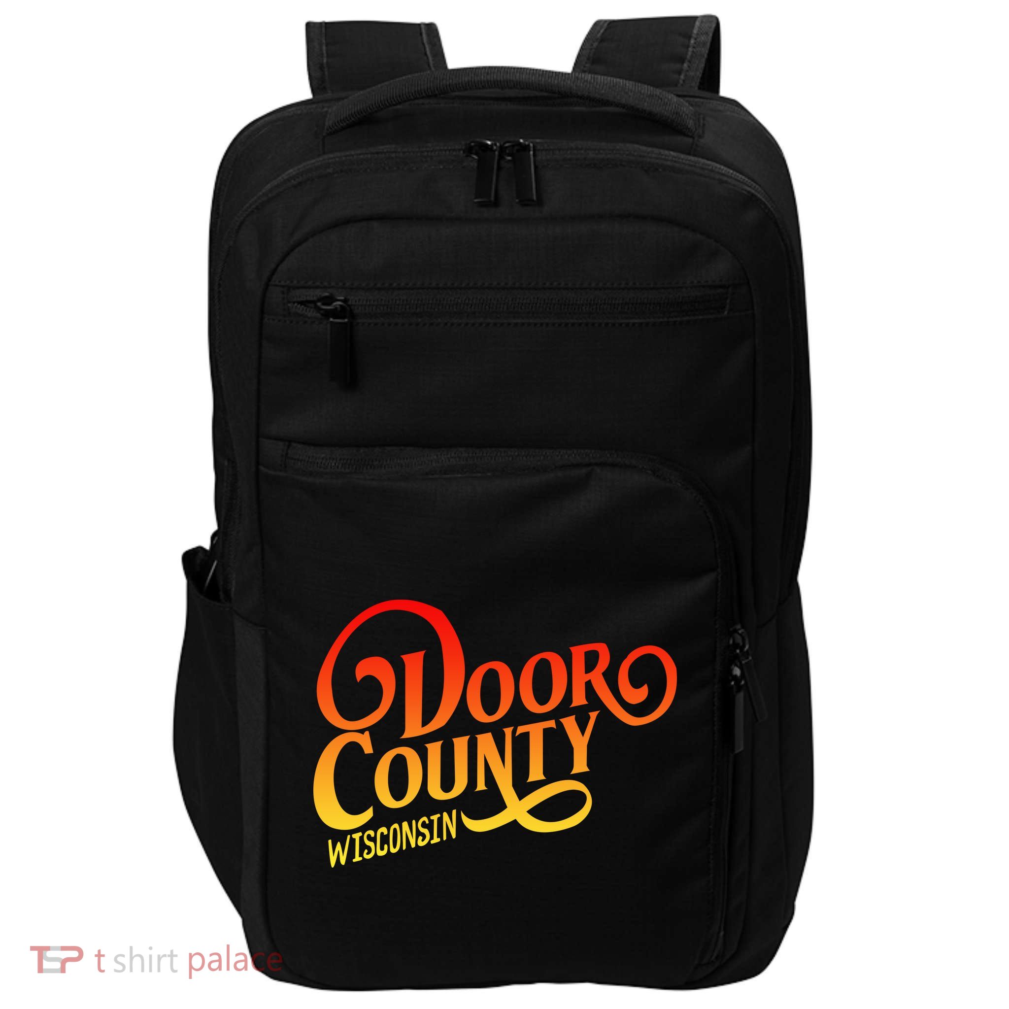 Door County Wisconsin Tourist Design Adults And Kids Souvenir Gift Impact Tech Backpack
