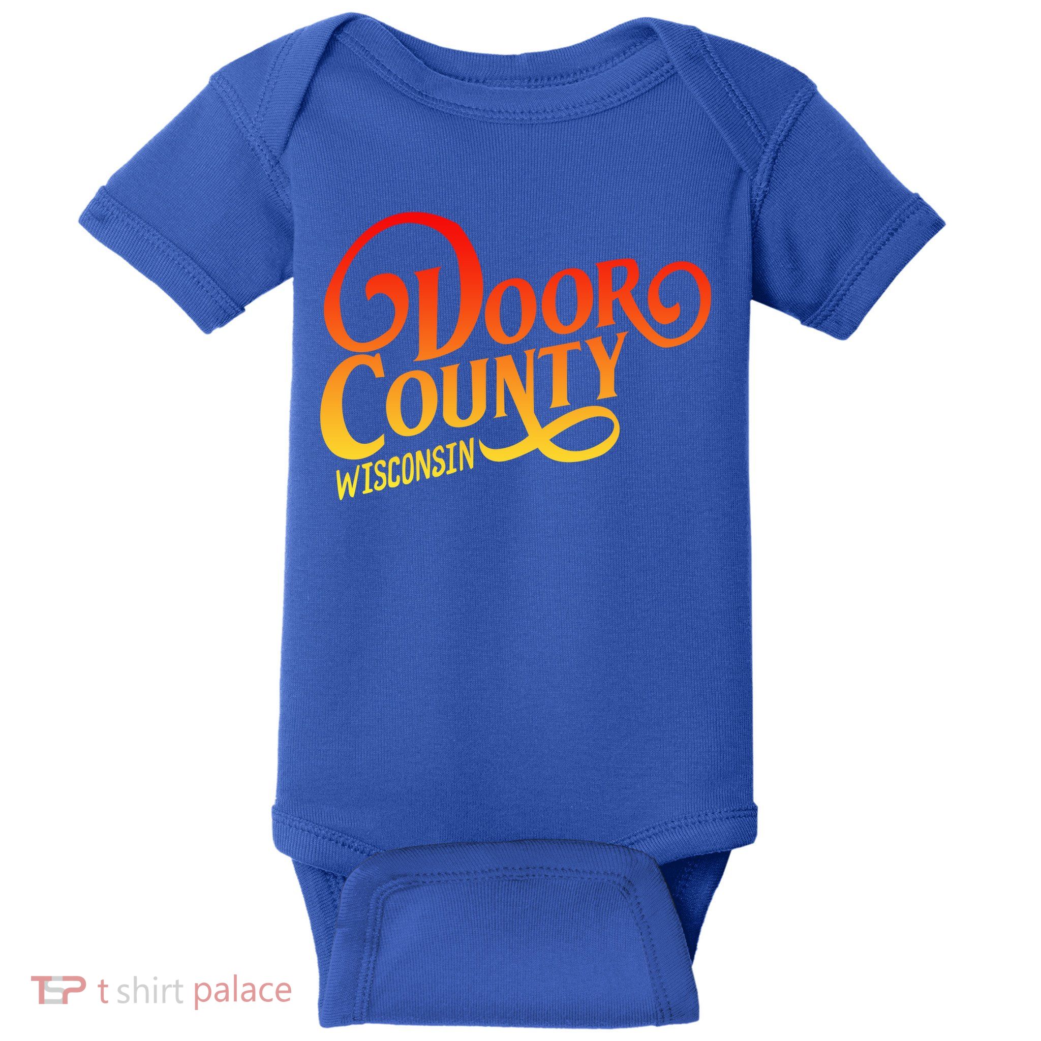 Door County Wisconsin Tourist Design Adults And Kids Souvenir Gift Baby Bodysuit