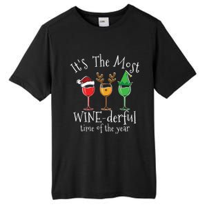 Drunk Christmas Wine Xmas Alcohol Funny Gift Tall Fusion ChromaSoft Performance T-Shirt