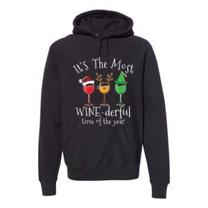 Drunk Christmas Wine Xmas Alcohol Funny Gift Premium Hoodie