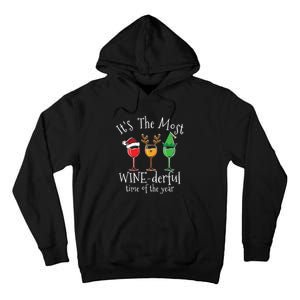 Drunk Christmas Wine Xmas Alcohol Funny Gift Tall Hoodie