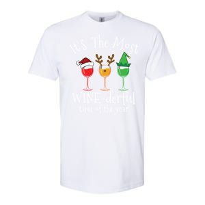 Drunk Christmas Wine Xmas Alcohol Funny Gift Softstyle CVC T-Shirt