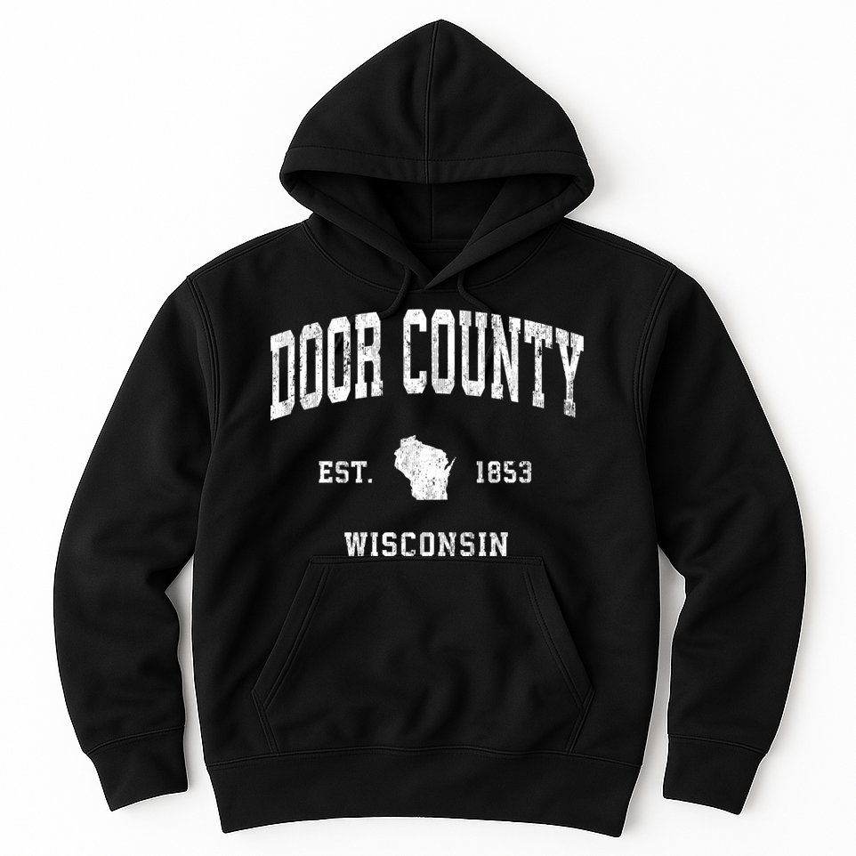 Door County Wisconsin Wi Vintage Athletic Hoodie