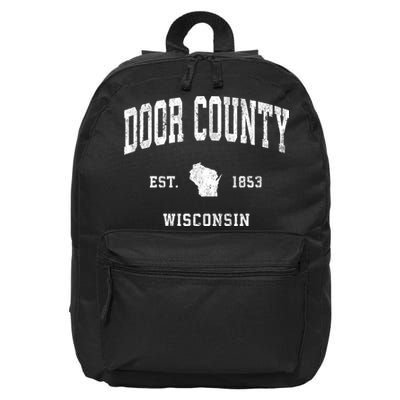 Door County Wisconsin Wi Vintage Athletic 16 in Basic Backpack