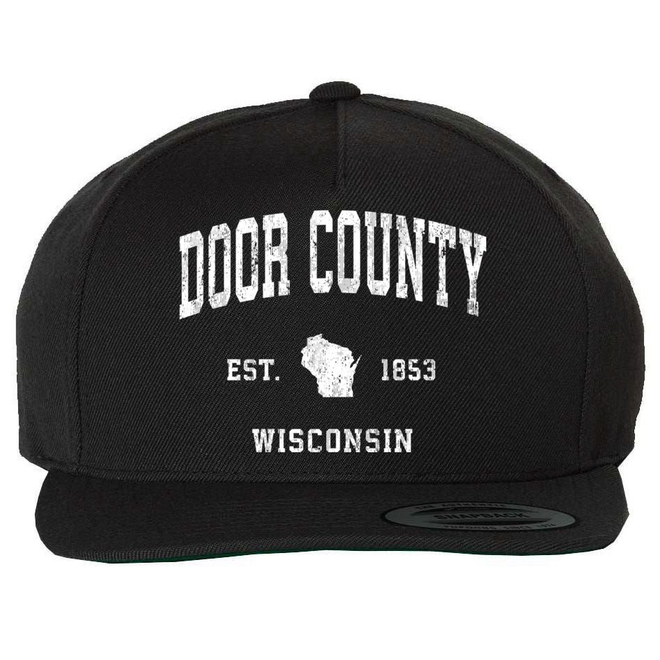 Door County Wisconsin Wi Vintage Athletic Wool Snapback Cap