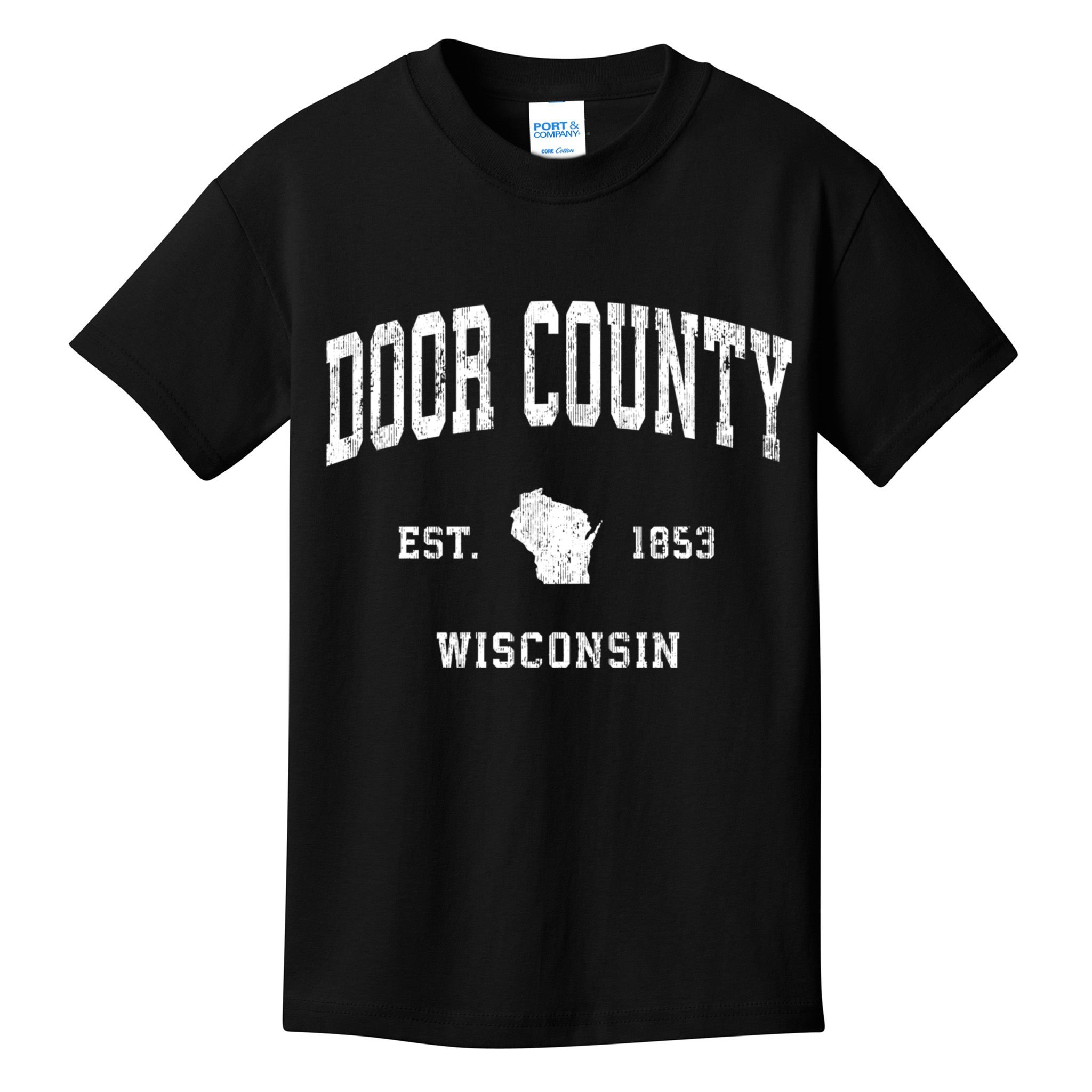 Door County Wisconsin Wi Vintage Athletic Kids T-Shirt