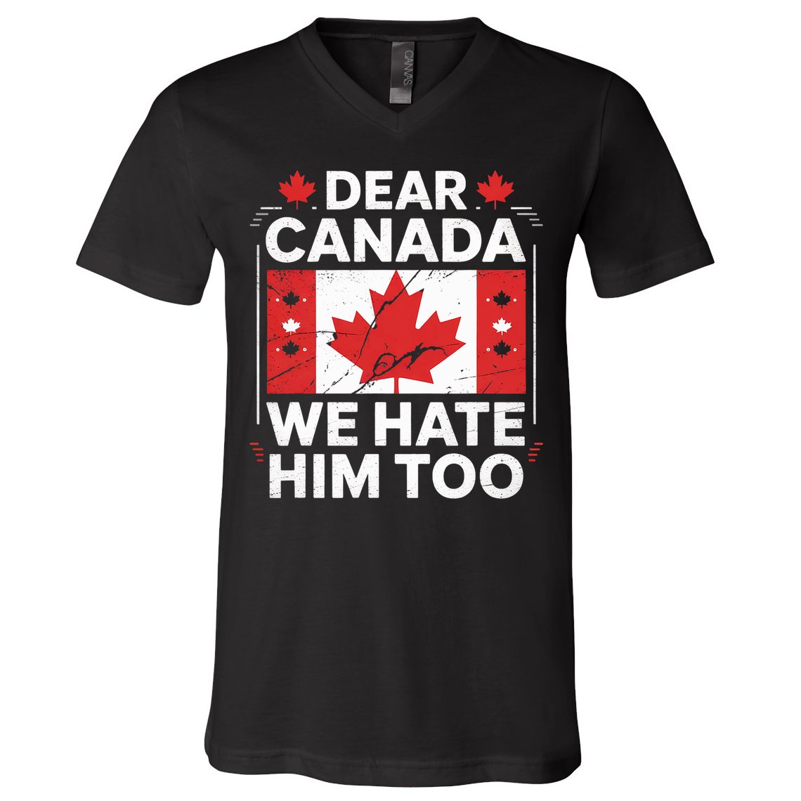 Dear Canada We Hate Him Too  V-Neck T-Shirt