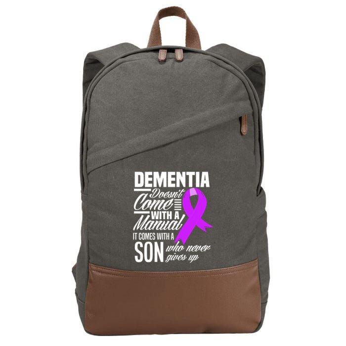 Doesn't Come With A Ual Son Detia Awareness Funny Gift Cotton Canvas Backpack