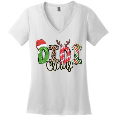 Didi Claus Xmas Happy Family New Santa Claus Christmas  Women's V-Neck T-Shirt