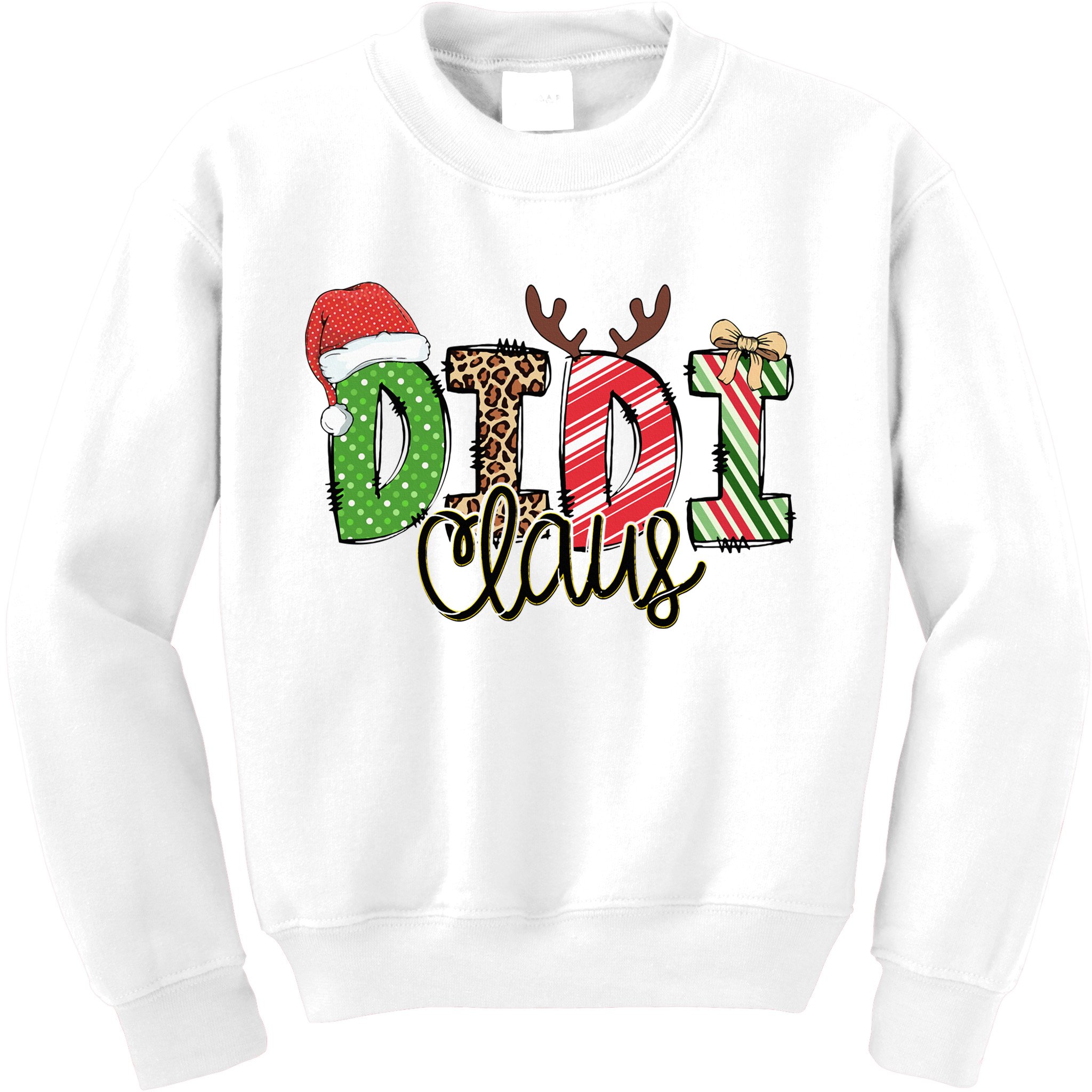 Didi Claus Xmas Happy Family New Santa Claus Christmas  Kids Sweatshirt