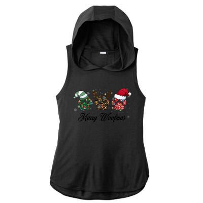 Dog Christmas Xmas Holiday Season Dog Lover Ladies PosiCharge Tri-Blend Wicking Draft Hoodie Tank